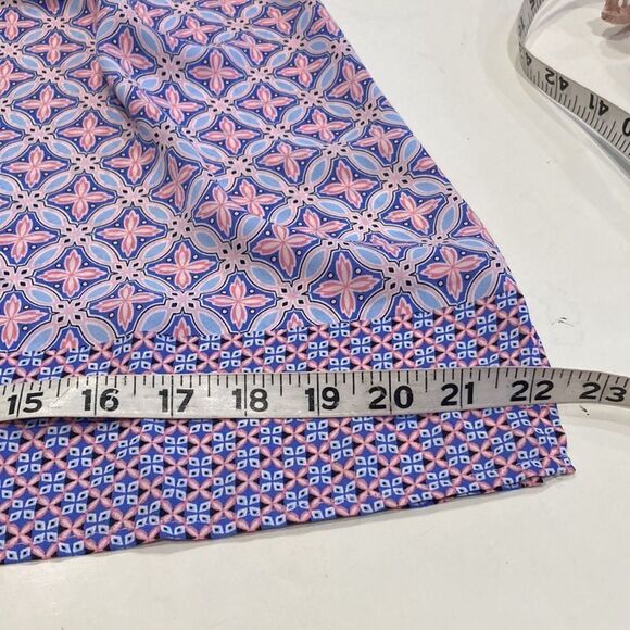 Talbots outlet, blue and pink sleeveless blouse, medium - Picture 6 of 10